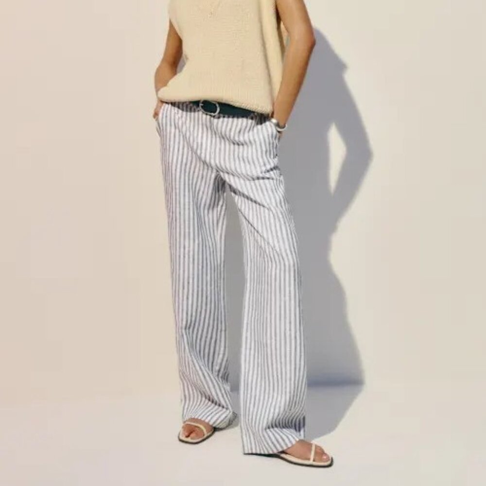 NWT Reformation Carter Linen Mid Rise Pant Size 10